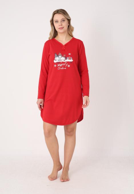 Camasa de noapte Craciun,Imprimeu Merry Christmas,En-gros